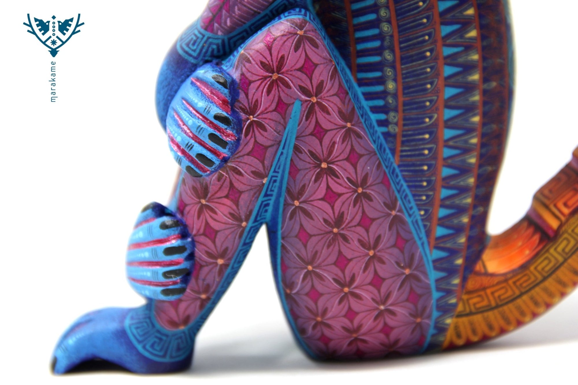 Alebrije - Snake Tail Horned Monkey - Huichol Art - Marakame