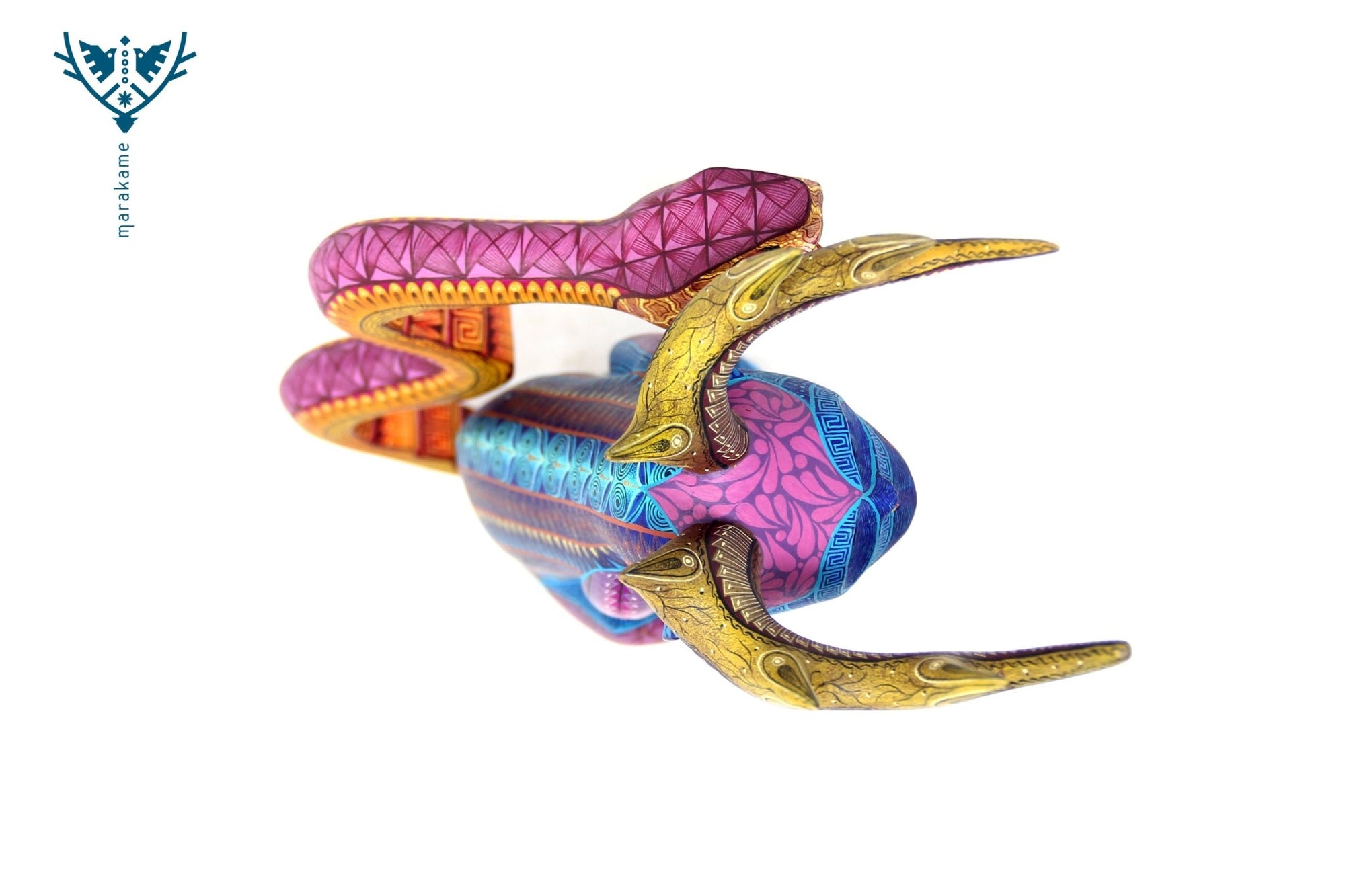 Alebrije - Snake Tail Horned Monkey - Huichol Art - Marakame