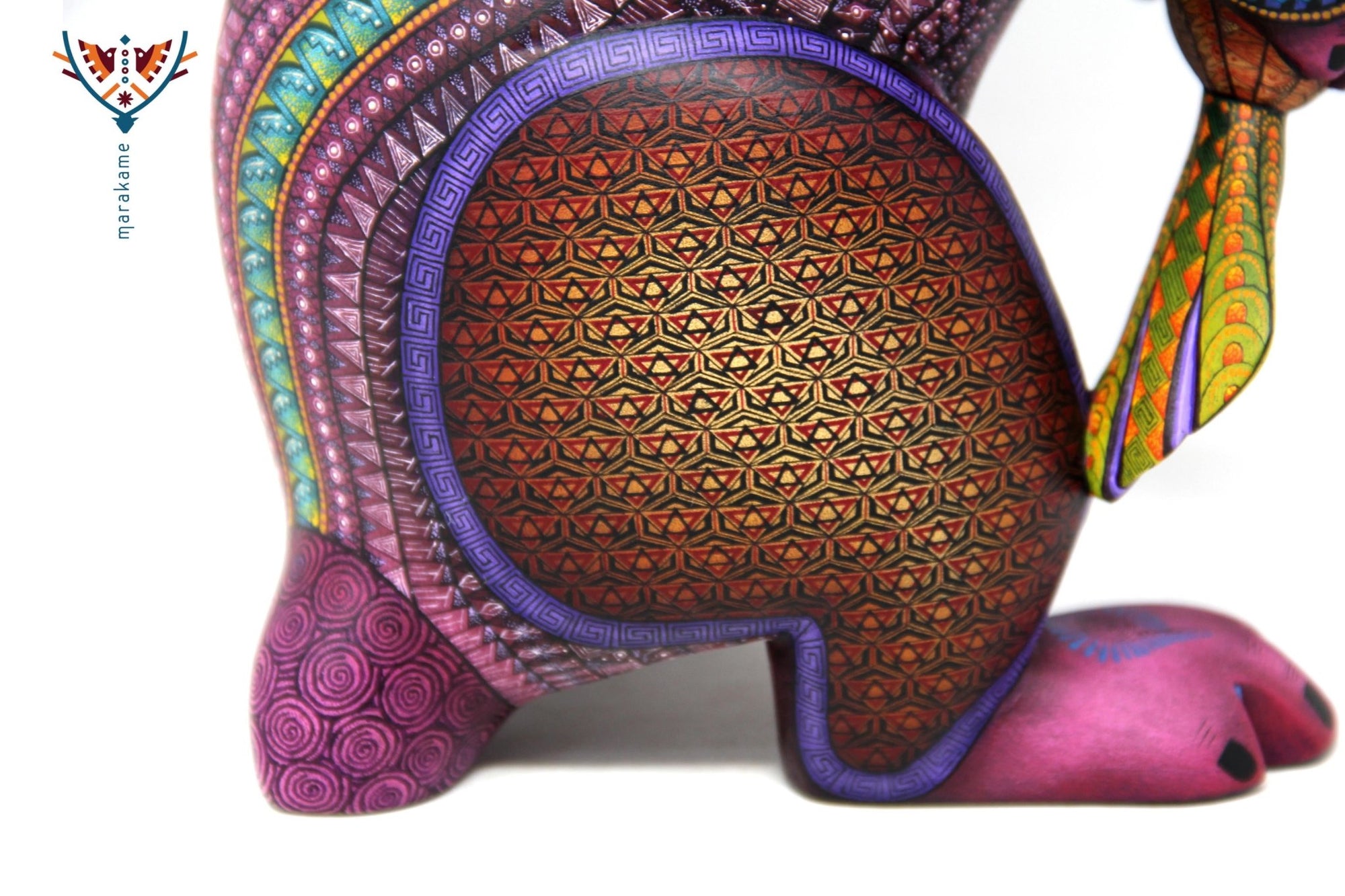 Alebrije - Kaninchen mit Karotte - Huichol Art - Marakame