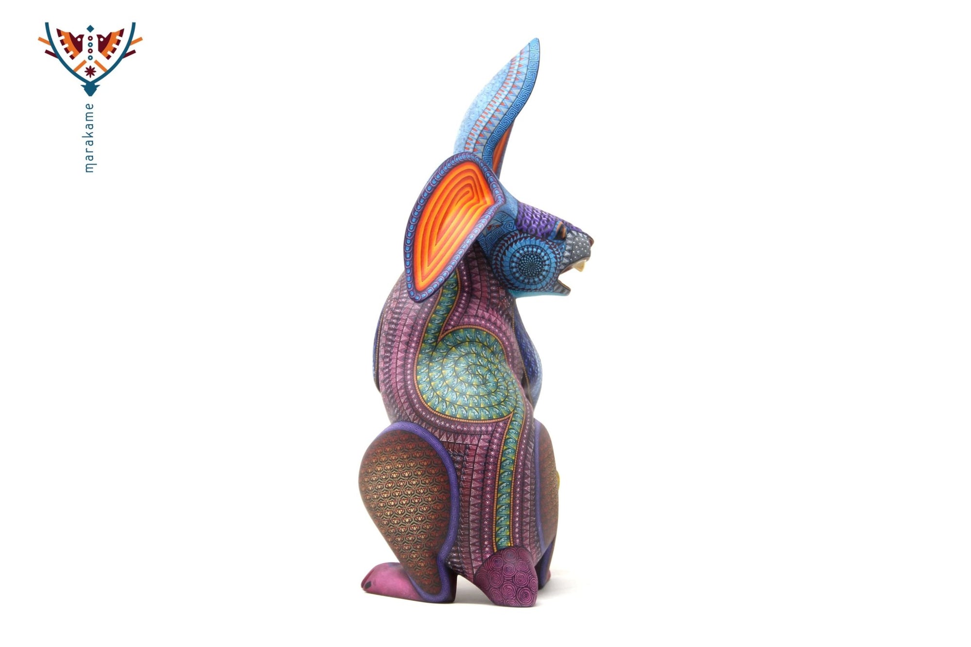 Alebrije - Kaninchen mit Karotte - Huichol Art - Marakame