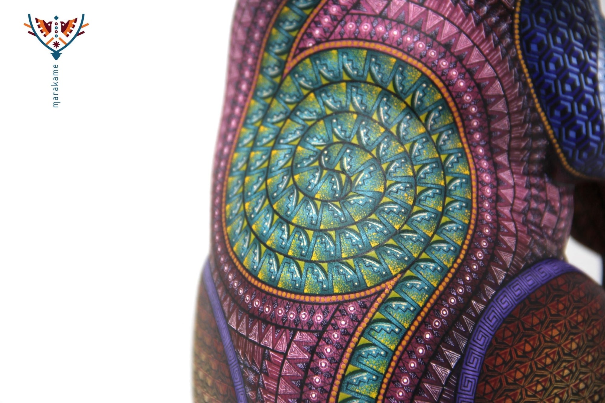 Alebrije - Kaninchen mit Karotte - Huichol Art - Marakame