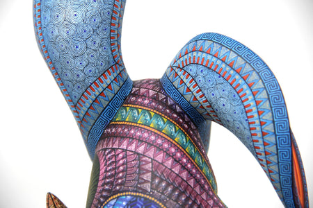 Alebrije - Kaninchen mit Karotte - Huichol Art - Marakame