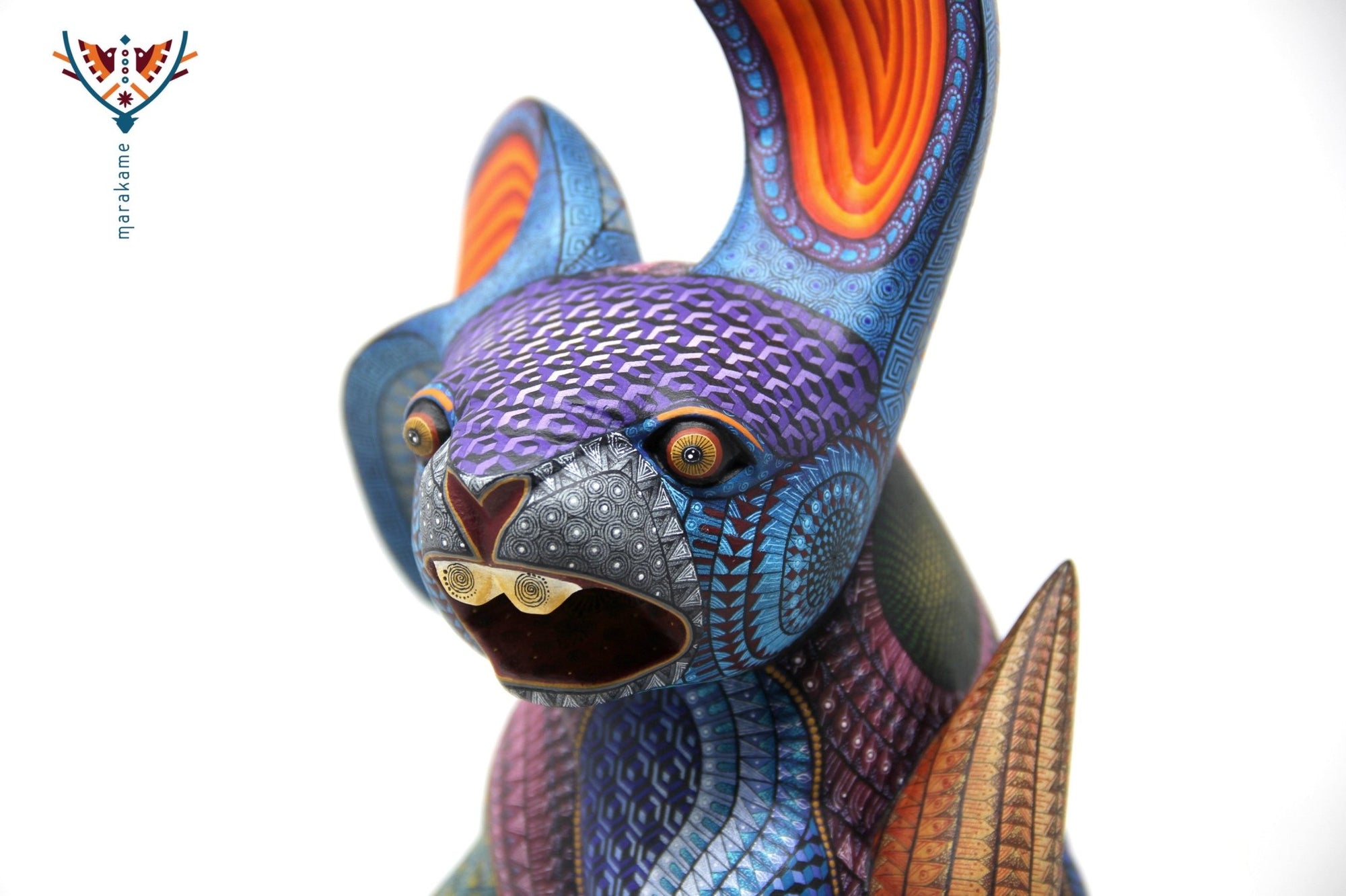 Alebrije - Kaninchen mit Karotte - Huichol Art - Marakame