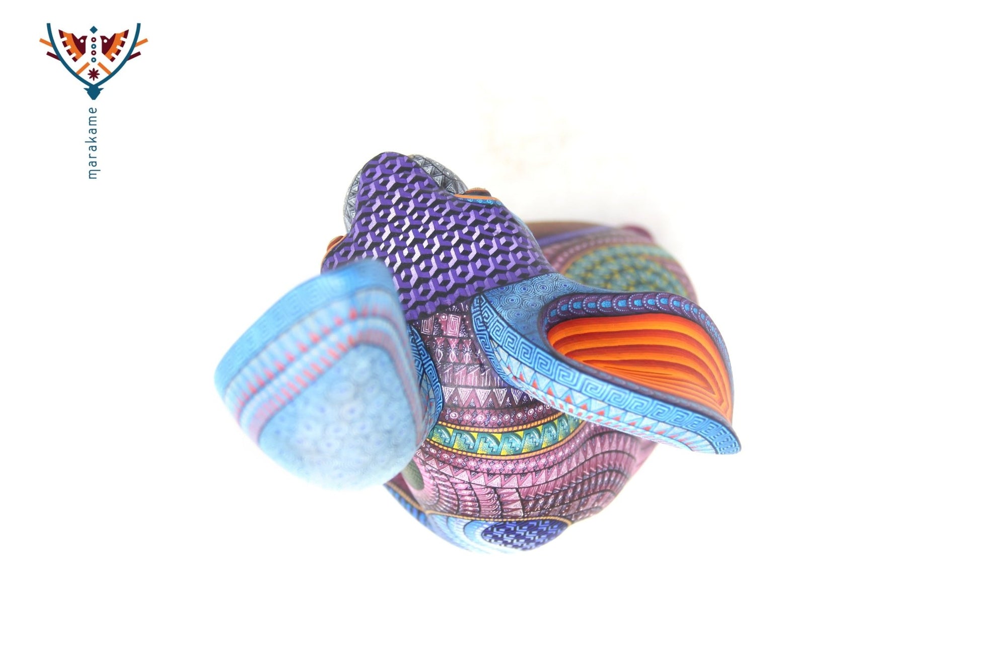 Alebrije - Kaninchen mit Karotte - Huichol Art - Marakame