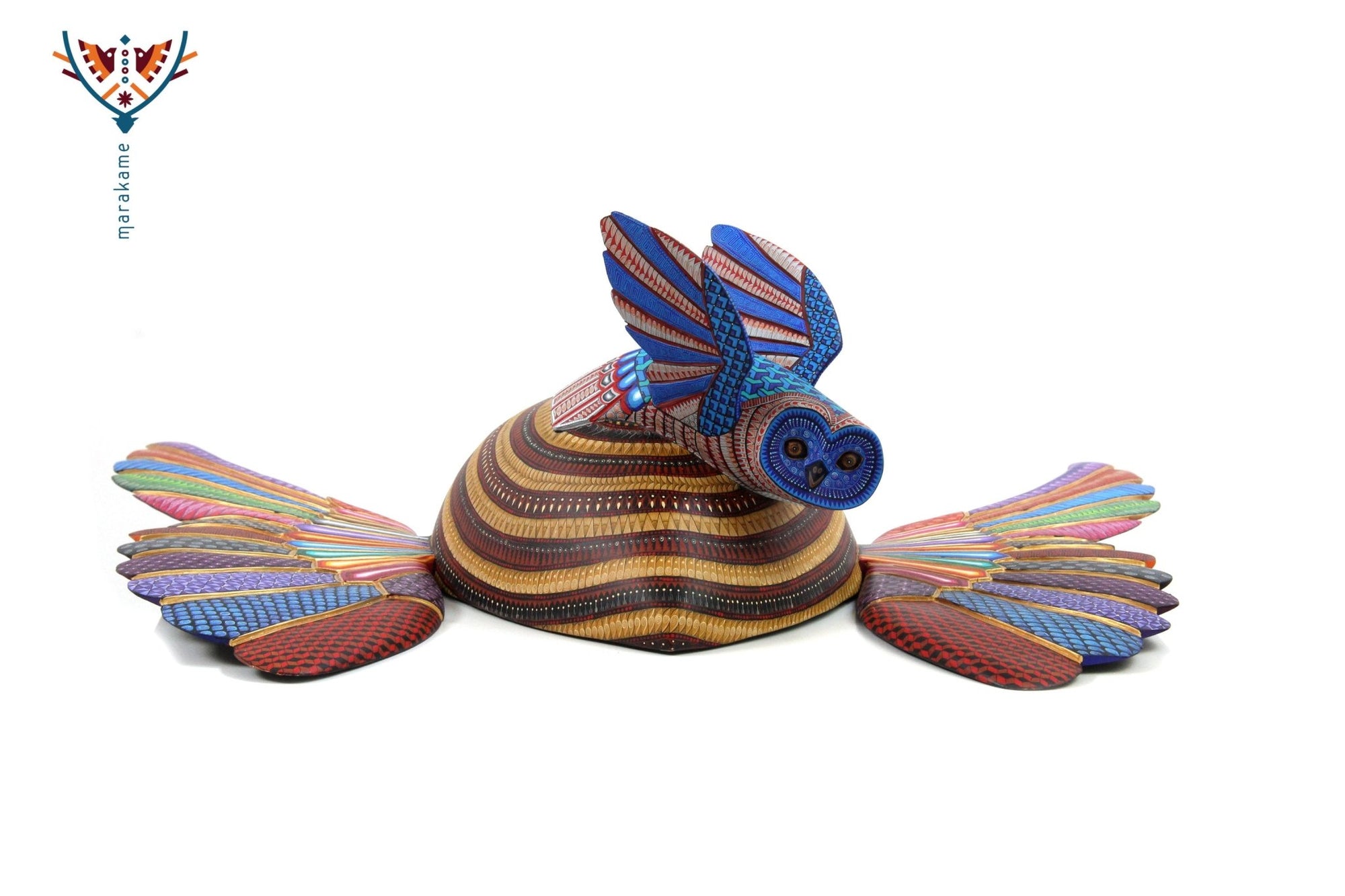 Gufo Cuore Alebrije - Dam Ladxido' - Huichol Art - Marakame