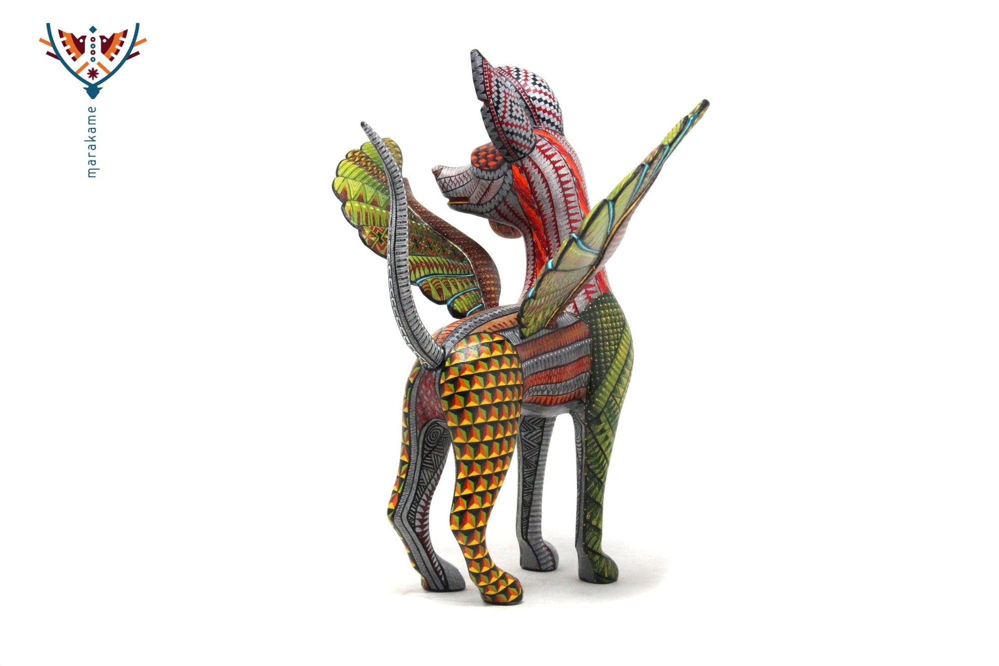 Alebrije - Dante el Xoloitzcuintle - Arte Huichol - Marakame