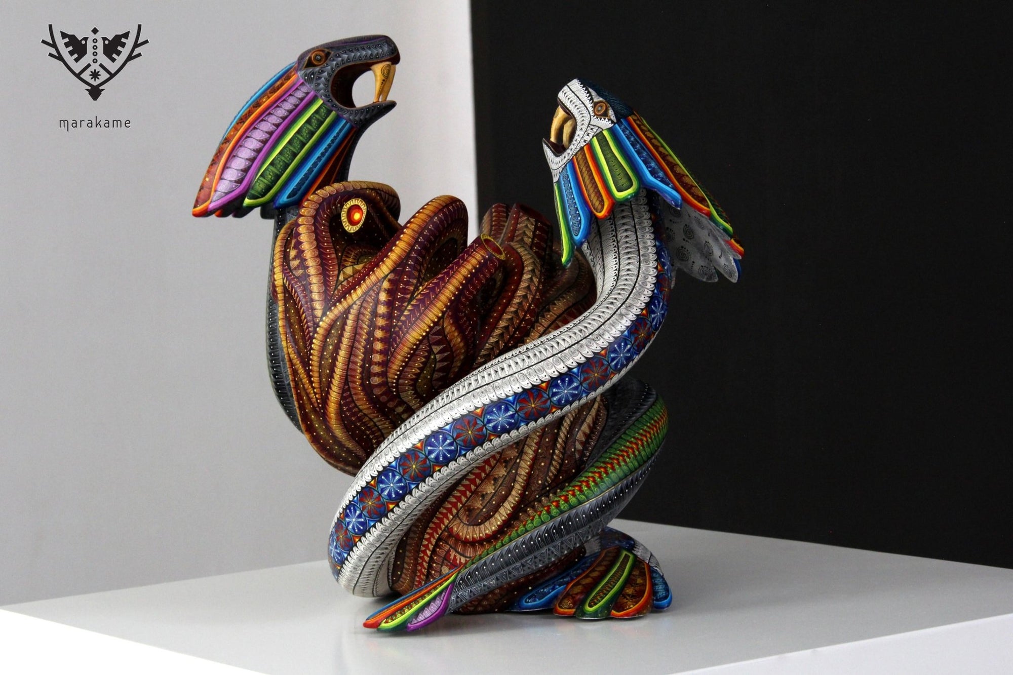 Alebrije - Quetzalcoatl Dance - Huichol Art - Marakame