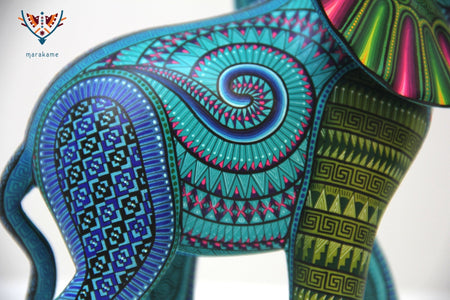 Alebrije - Elefante II - Arte Huichol - Marakame