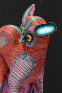 Alebrije - Chango Owl Fusion - Huichol Art - Marakame