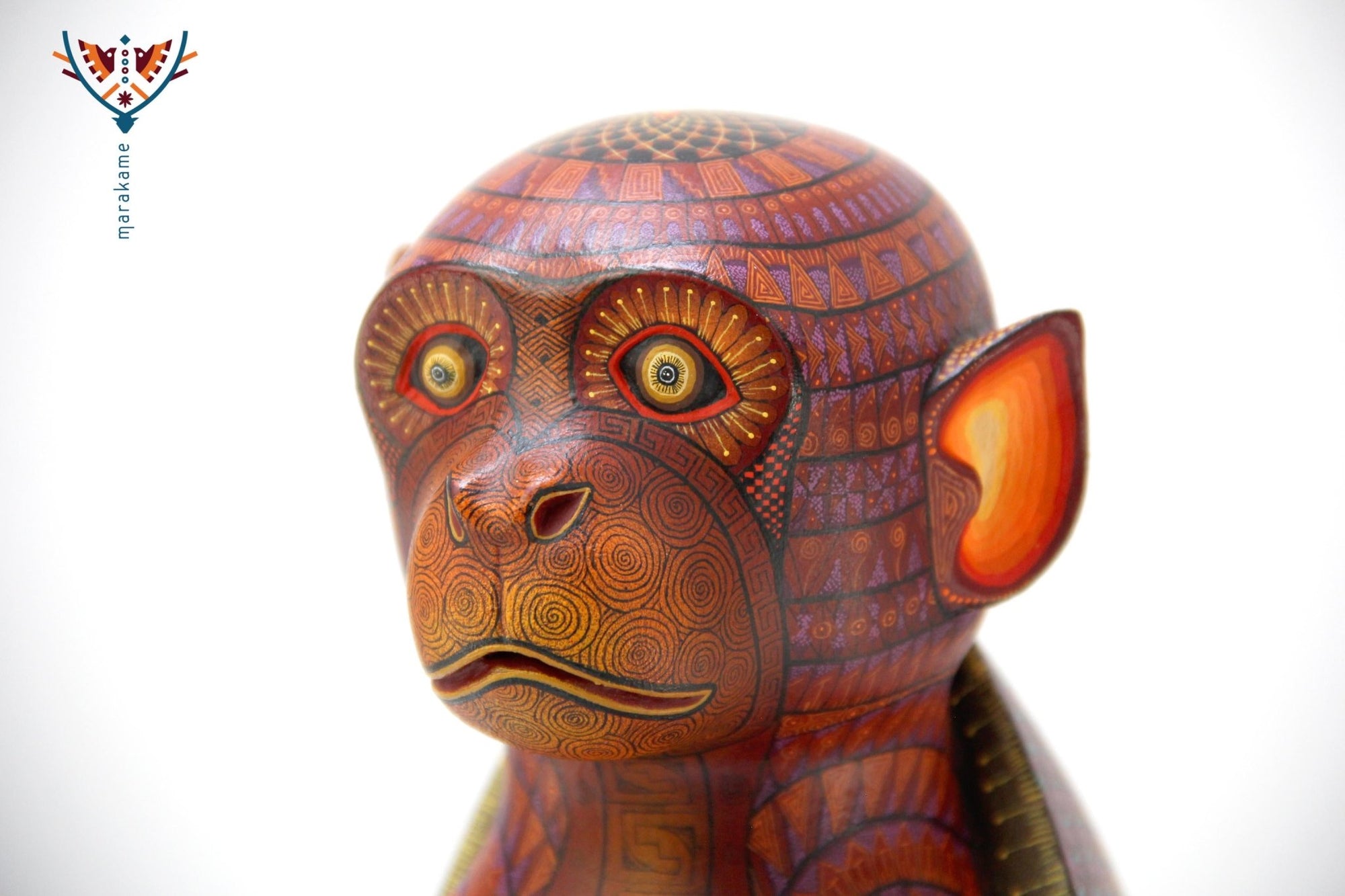 Alebrije - Fusión Chango Armadillo Quetzalcoatl con nahuales - Arte Huichol - Marakame
