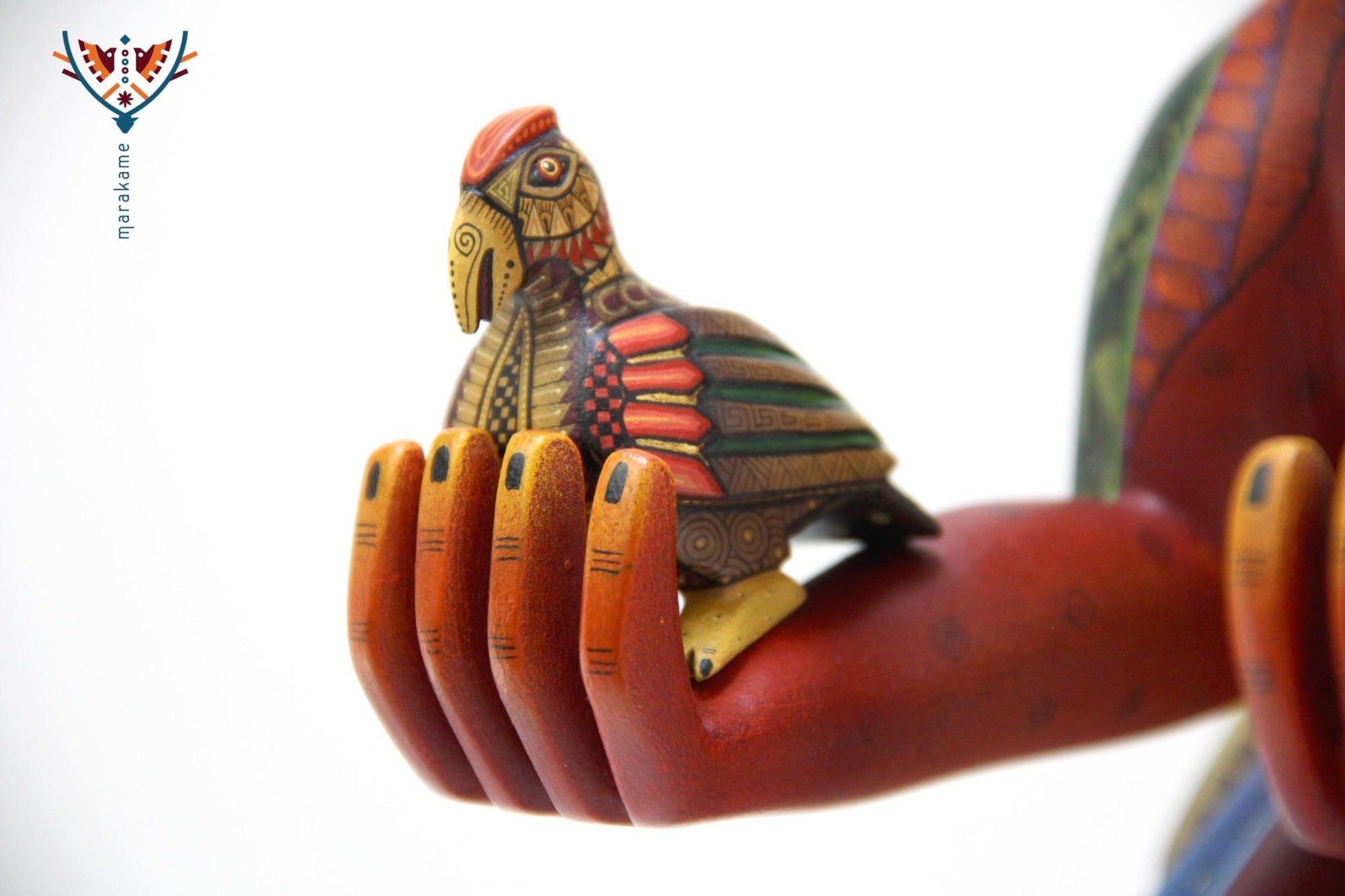 Alebrije - Fusión Chango Armadillo Quetzalcoatl con nahuales - Arte Huichol - Marakame