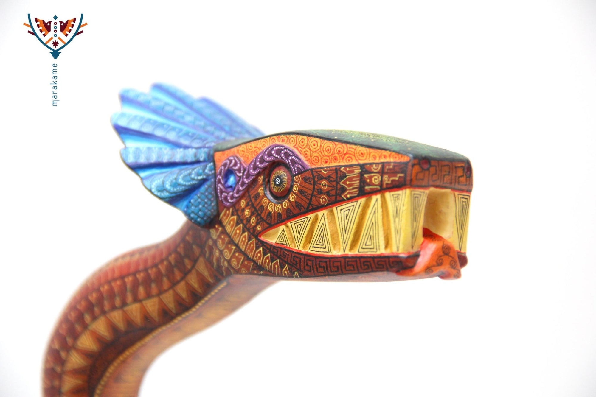 Alebrije - Fusión Chango Armadillo Quetzalcoatl con nahuales - Arte Huichol - Marakame