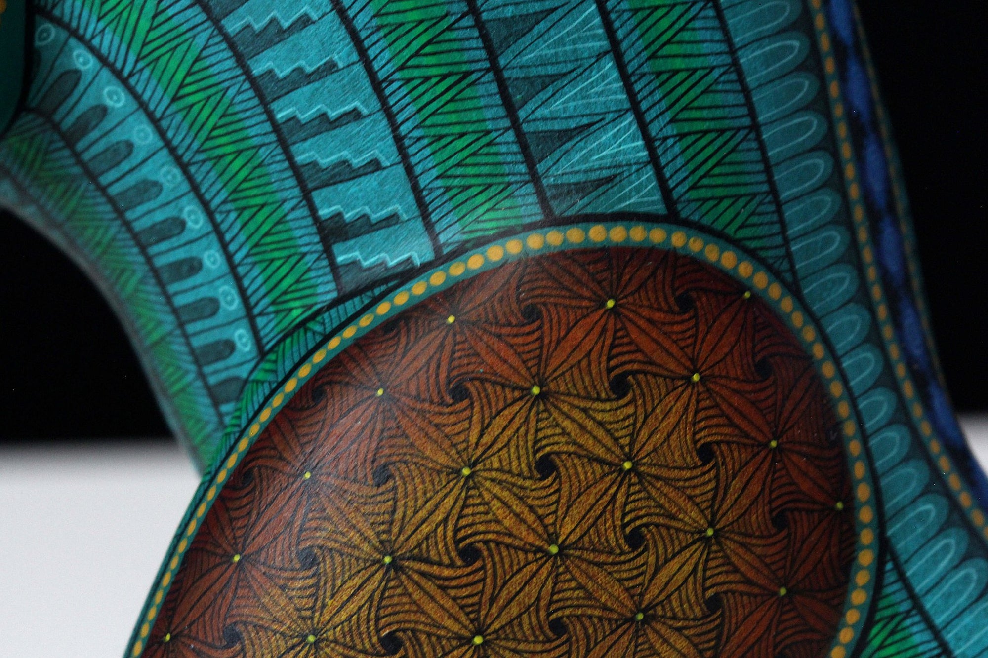 Alebrije - Fusion Owl Rabbit Snake - Huichol Art - Marakame