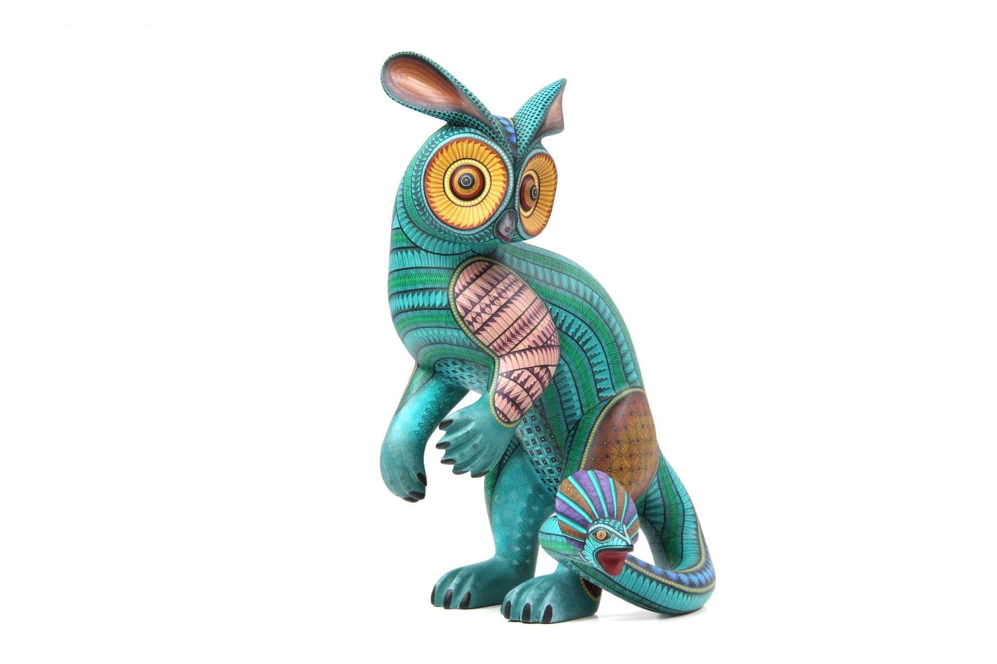 Alebrije - Fusion Owl Rabbit Snake - Huichol Art - Marakame