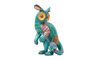 Alebrije - Fusión Lechuza Conejo Serpiente - Arte Huichol - Marakame