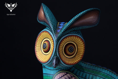 Alebrije - Fusion Owl Rabbit Snake - Huichol Art - Marakame