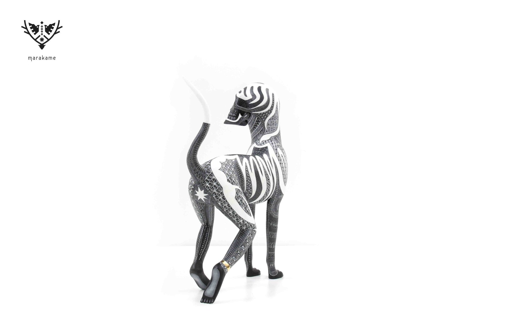 Alebrije - Skull Dog Fusion # 1 - Eterno Reposo - Huichol Kunst - Marakame