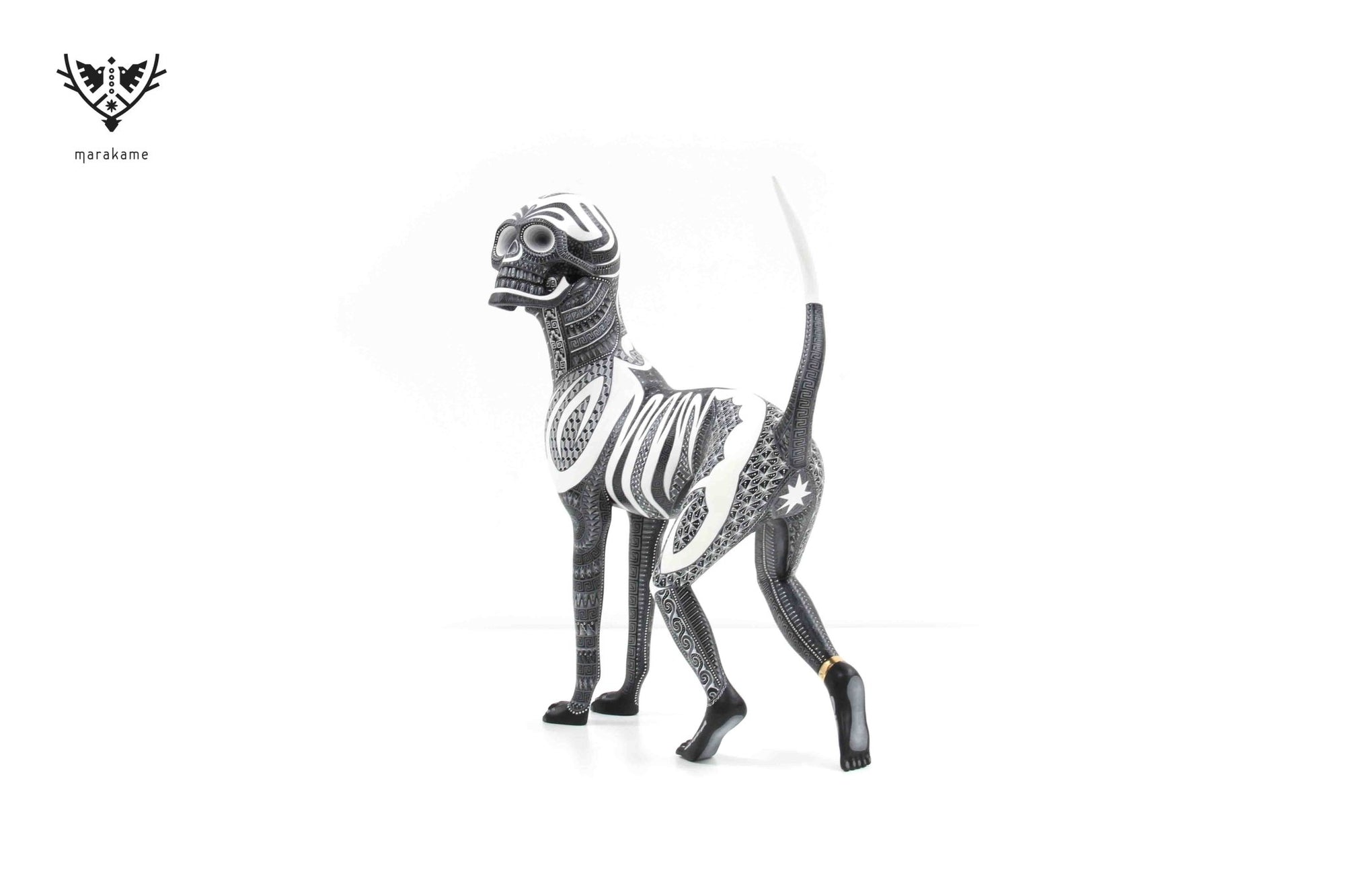 Alebrije - Skull Dog Fusion # 1 - Eterno Reposo - Huichol Kunst - Marakame
