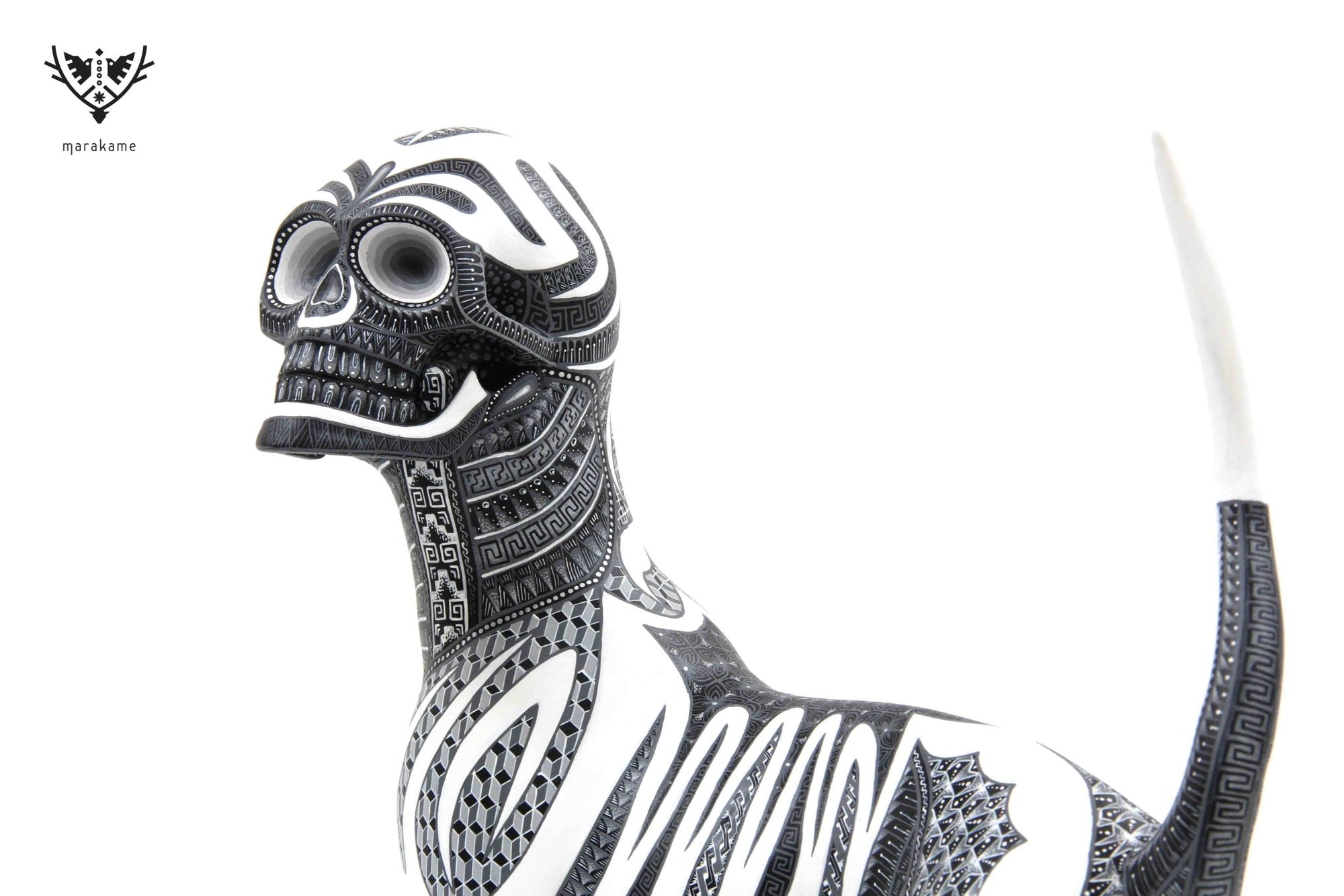 Alebrije - Skull Dog Fusion # 1 - Eterno Reposo - Huichol Kunst - Marakame