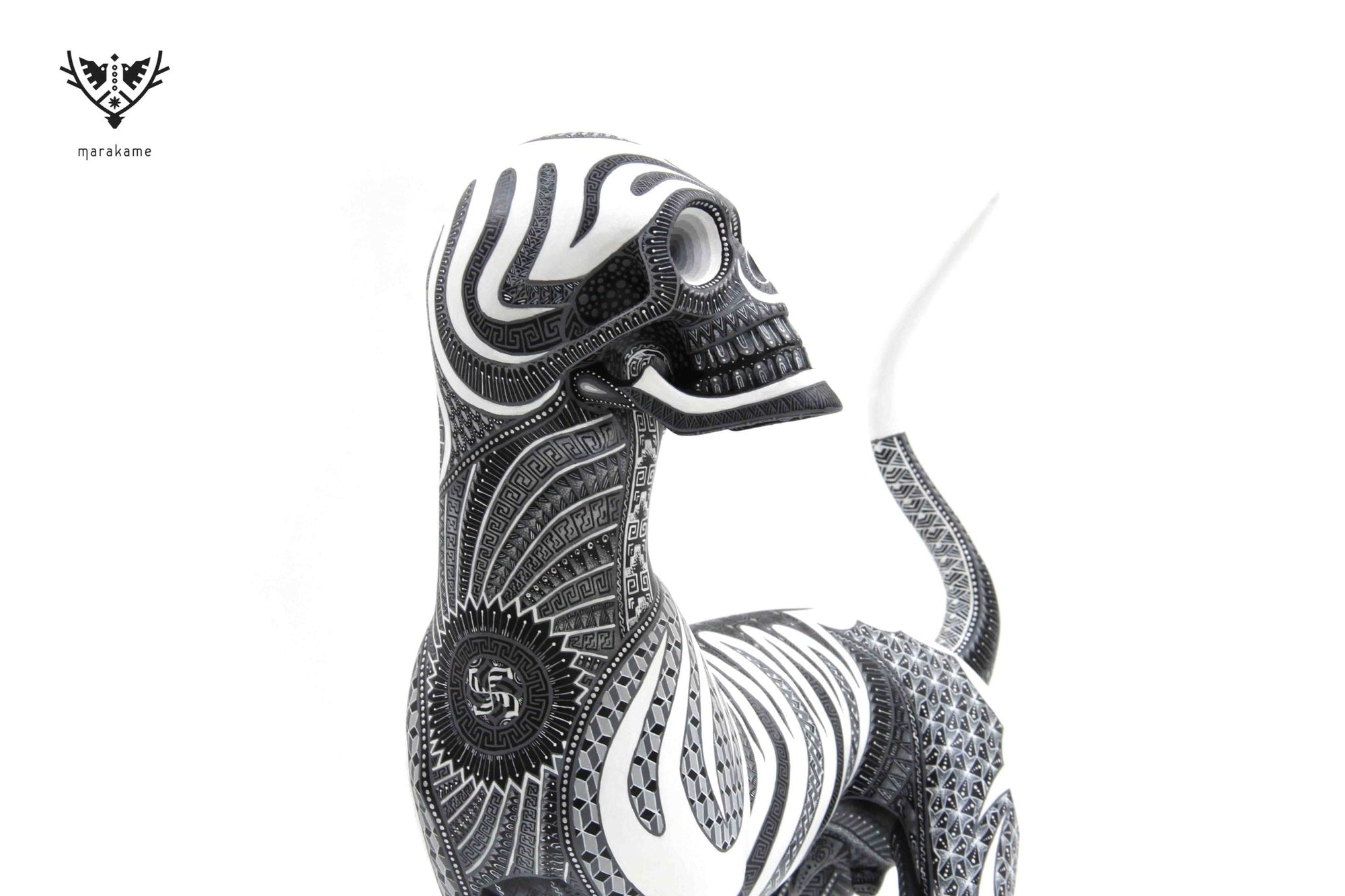 Alebrije - Skull Dog Fusion # 1 - Eterno Reposo - Art Huichol - Marakame