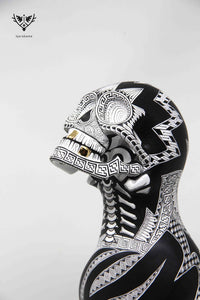Alebrije - Skull Dog Fusion # 2 - Eterno Reposo - Art Huichol - Marakame