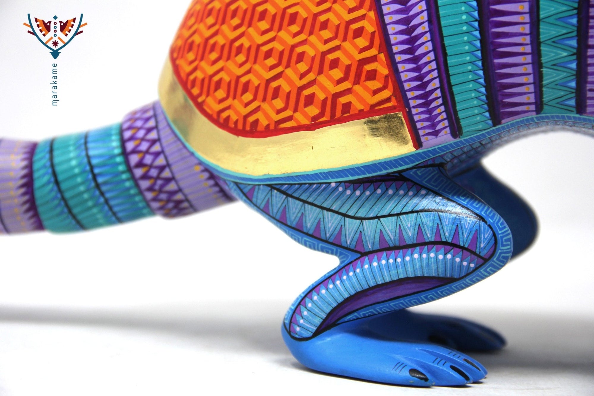 Alebrije - Fusión Simio Armadillo - Arte Huichol - Marakame