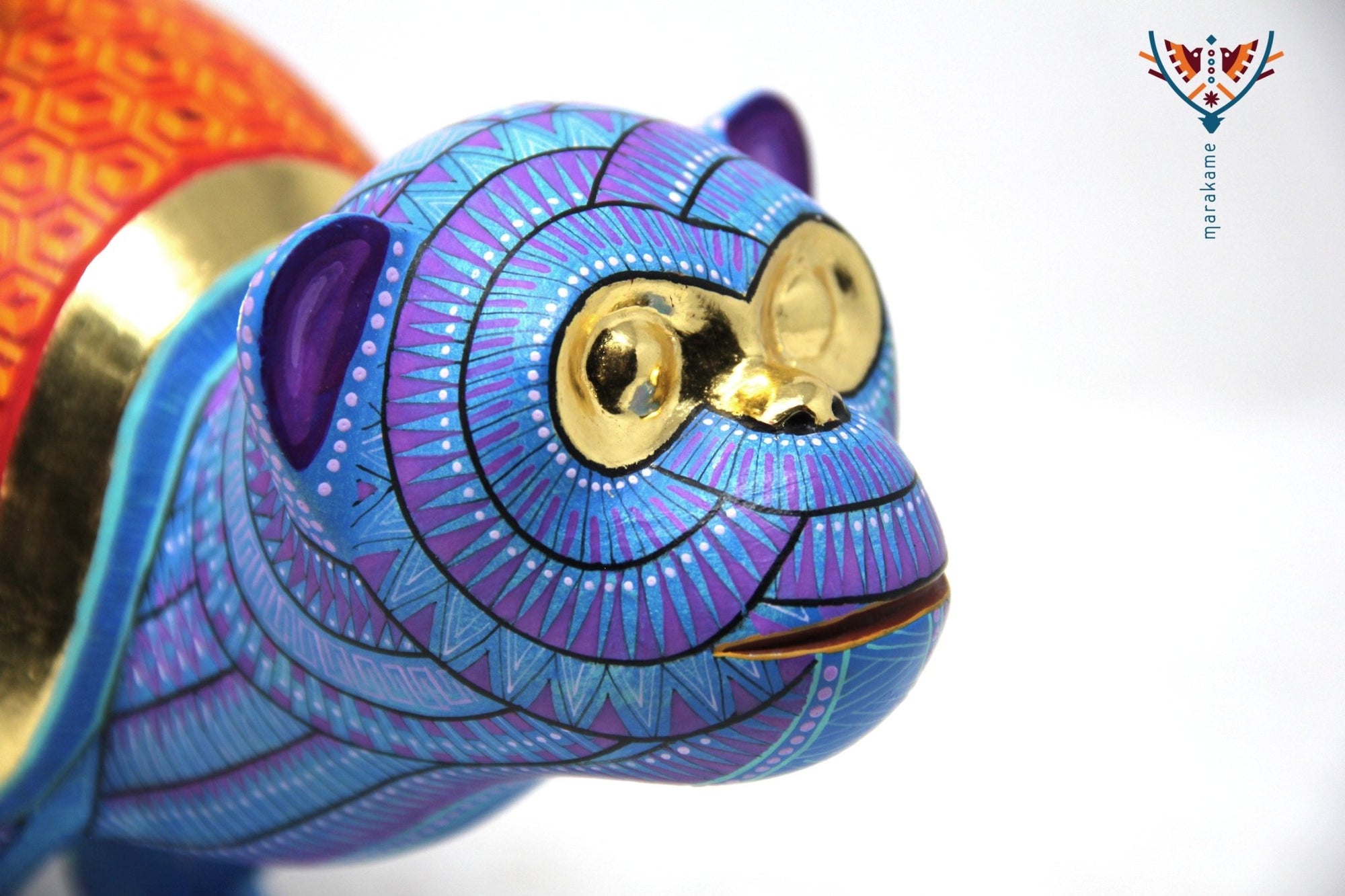 Alebrije - Fusión Simio Armadillo - Arte Huichol - Marakame