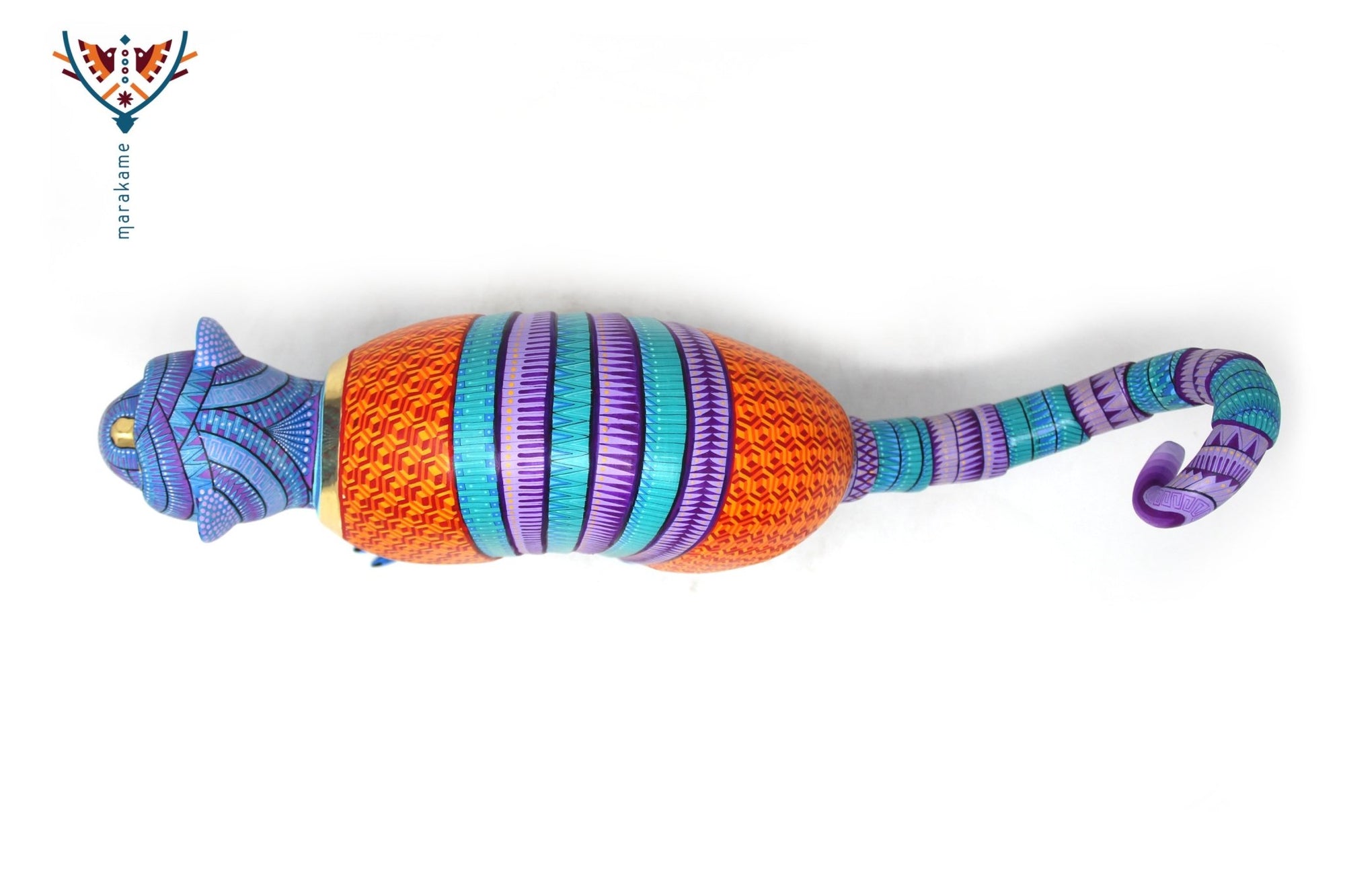 Alebrije - Fusión Simio Armadillo - Arte Huichol - Marakame