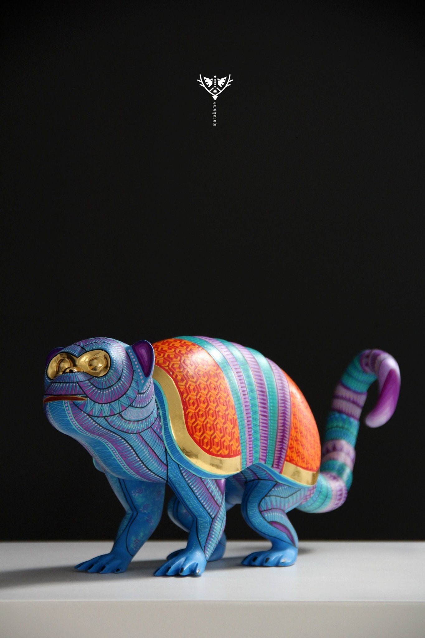 Alebrije - Fusión Simio Armadillo - Arte Huichol - Marakame