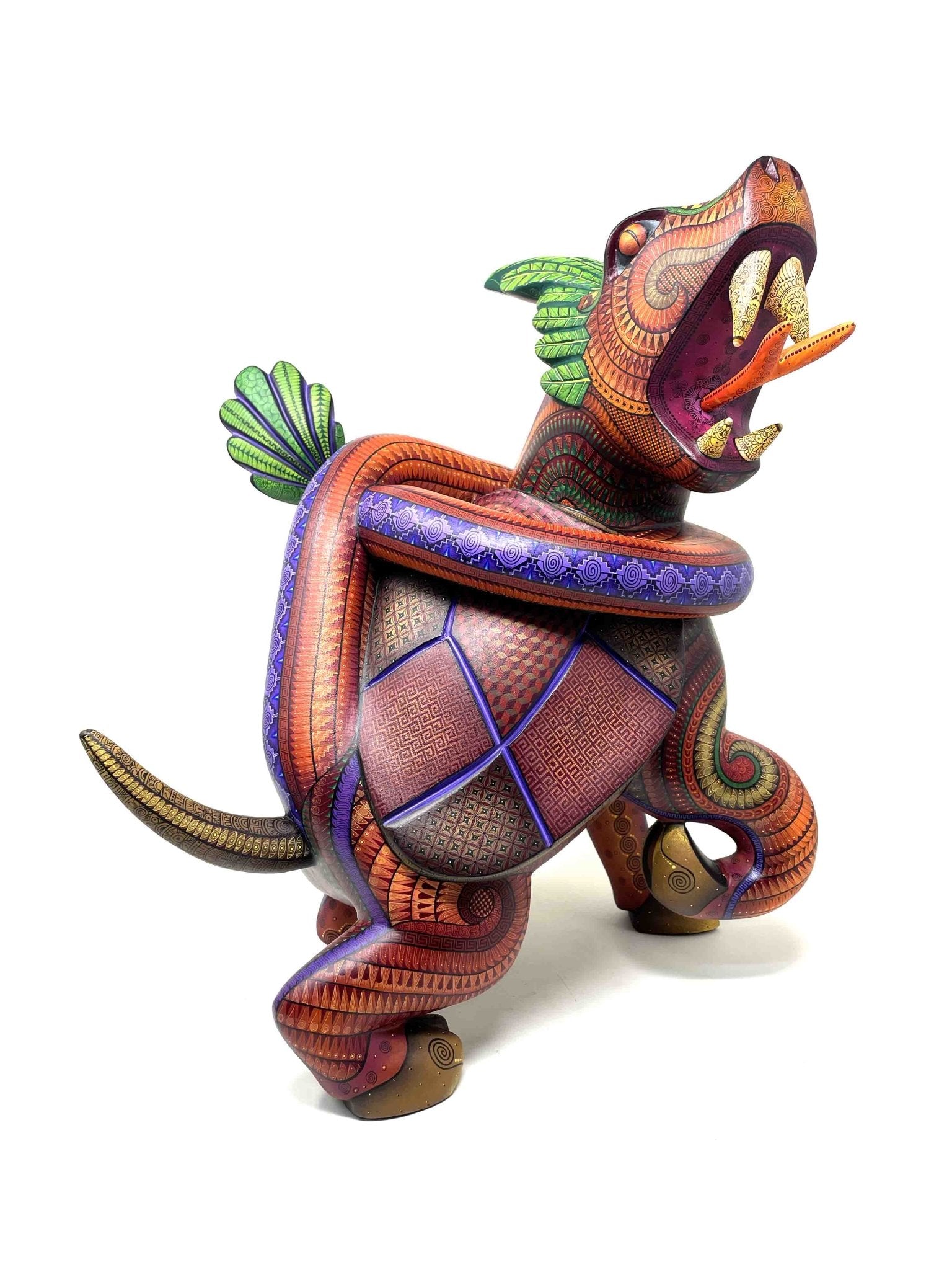 Alebrije - Zapotec Fusion Serpent - Cervo - Tartaruga - Huichol Art - Marakame