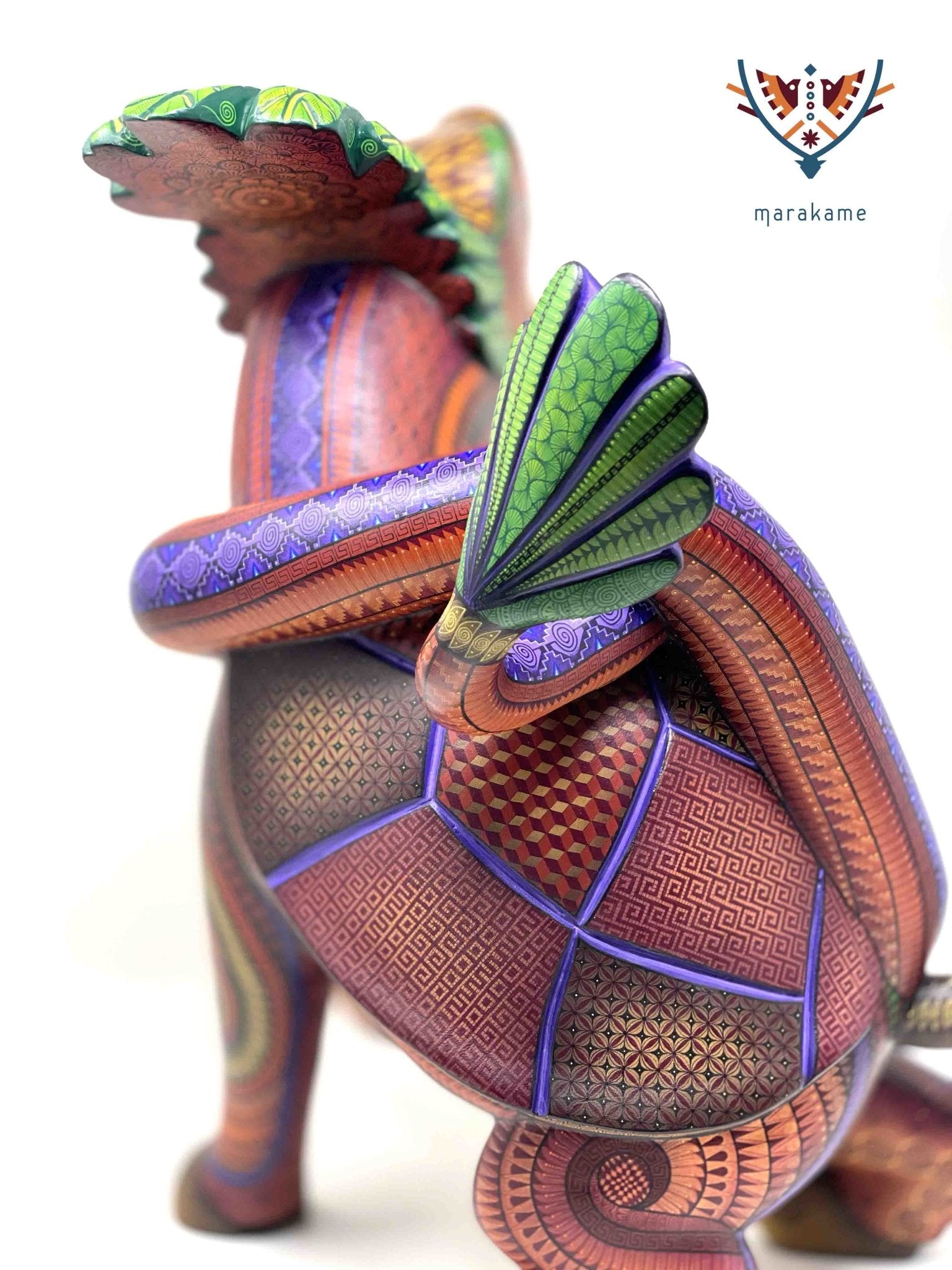 Alebrije - Fusión Zapoteca Serpiente - Venado - Tortuga - Arte Huichol - Marakame