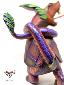 Alebrije - Zapotec Fusion Serpent - Cervo - Tartaruga - Huichol Art - Marakame