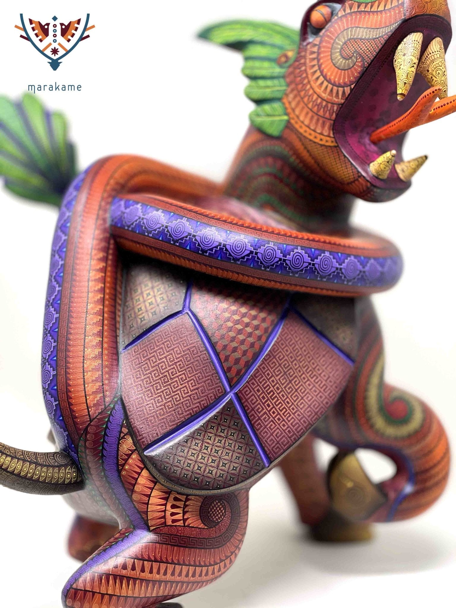 Alebrije - Fusión Zapoteca Serpiente - Venado - Tortuga - Arte Huichol - Marakame