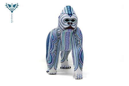 Alebrije - Gorille Bleu - Art Huichol - Marakame