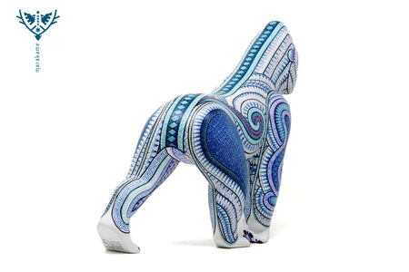 Alebrije - Gorille Bleu - Art Huichol - Marakame