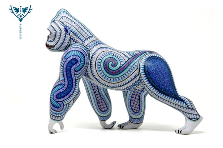 Alebrije – Blauer Gorilla – Huichol-Kunst – Marakame