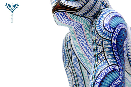 Alebrije – Blauer Gorilla – Huichol-Kunst – Marakame