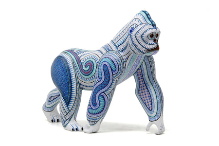 Alebrije – Blauer Gorilla – Huichol-Kunst – Marakame