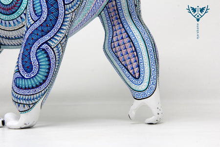 Alebrije – Blauer Gorilla – Huichol-Kunst – Marakame