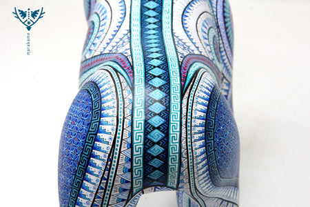 Alebrije - Gorille Bleu - Art Huichol - Marakame