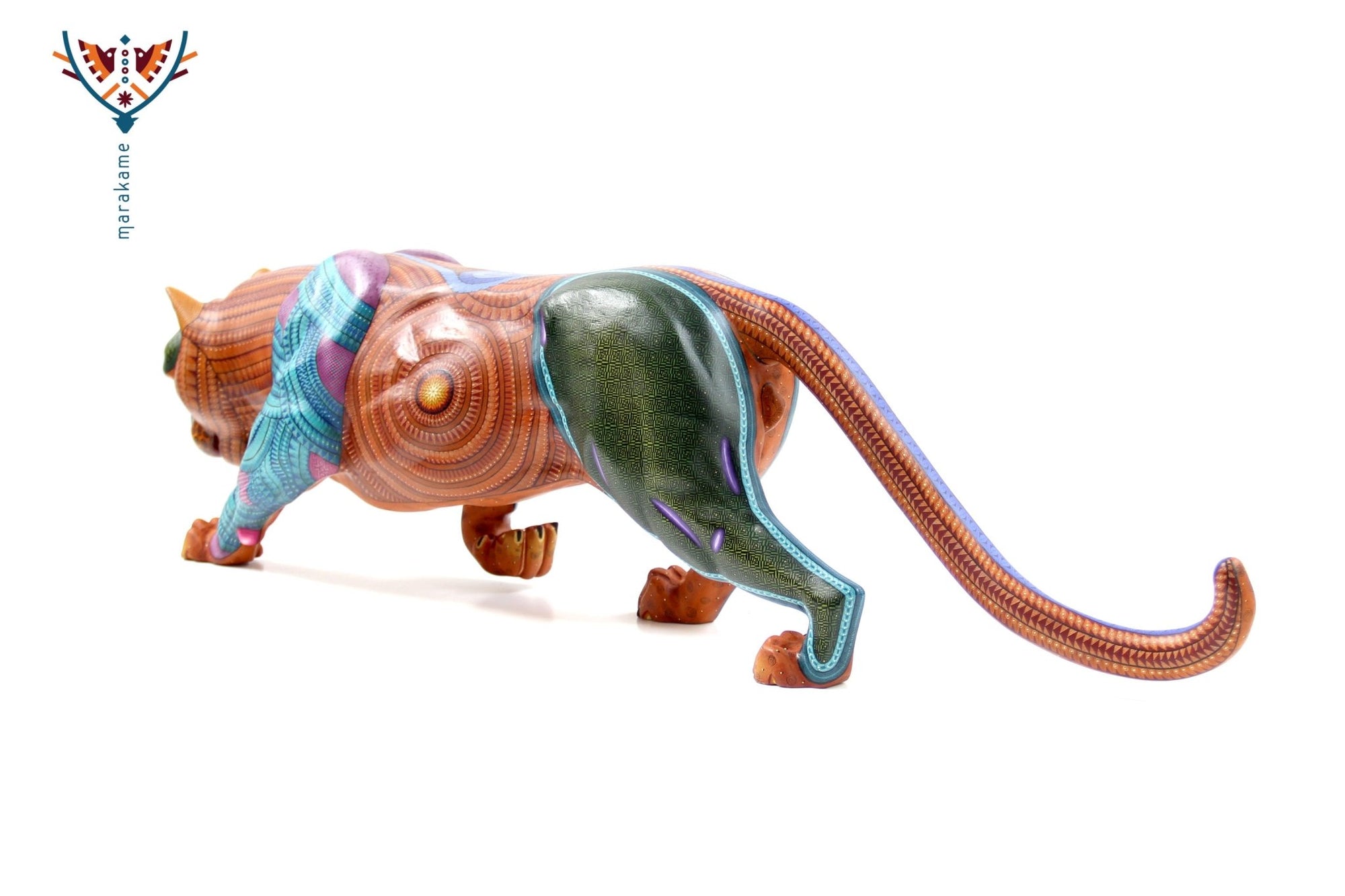 Alebrije - Großer Jaguar - Huichol Art - Marakame