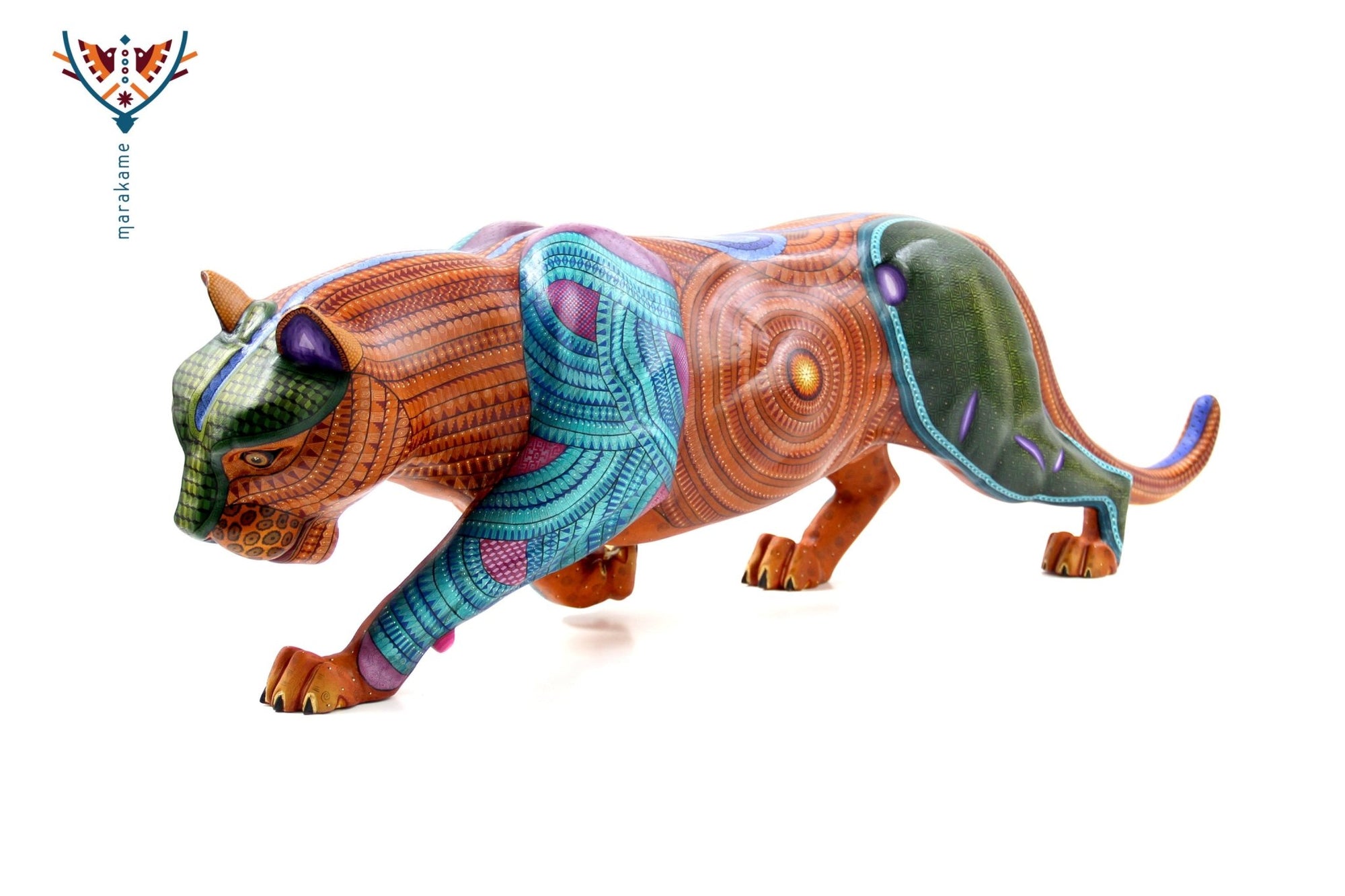 Alebrije - Großer Jaguar - Huichol Art - Marakame