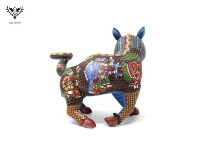 Wild boar alebrije - Bihui gui'xhi '- Huichol art - Marakame