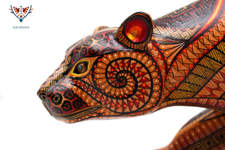 Alebrije Jaguar - Beedxe' III - Arte Huichol - Marakame