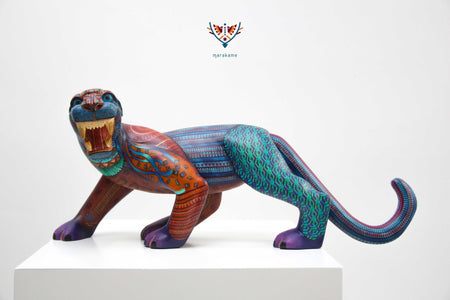Alebrije Jaguar - Bell tigr - Arte Huichol - Marakame