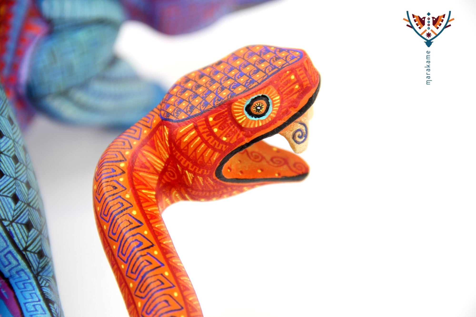 Alebrije - Jaguar cola de serpiente - Arte Huichol - Marakame