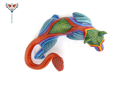 Alebrije - Giaguaro dalla coda di serpente - Arte Huichol - Marakame