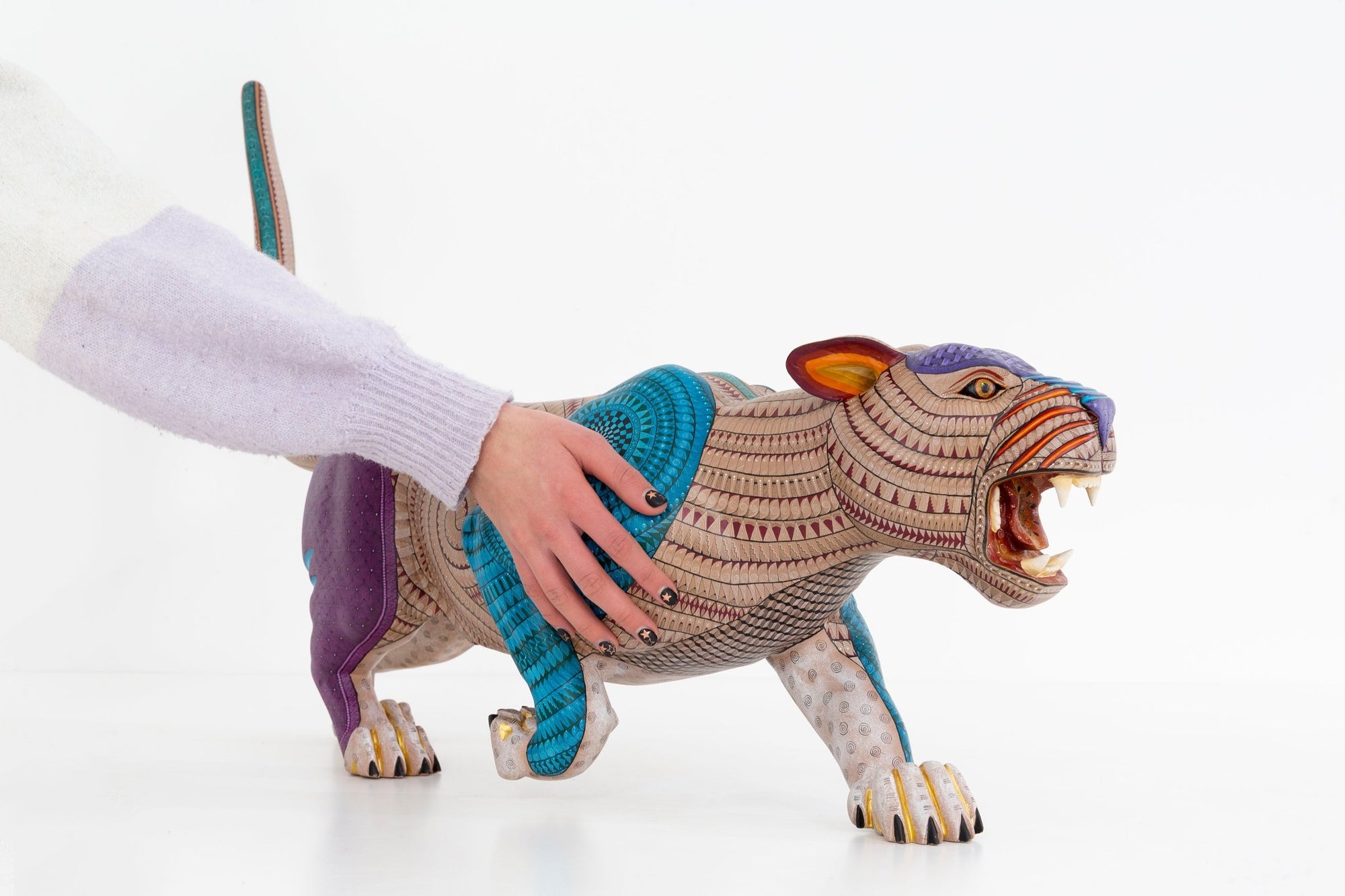 Alebrije - Jaguar Ngola - Arte Huichol - Marakame