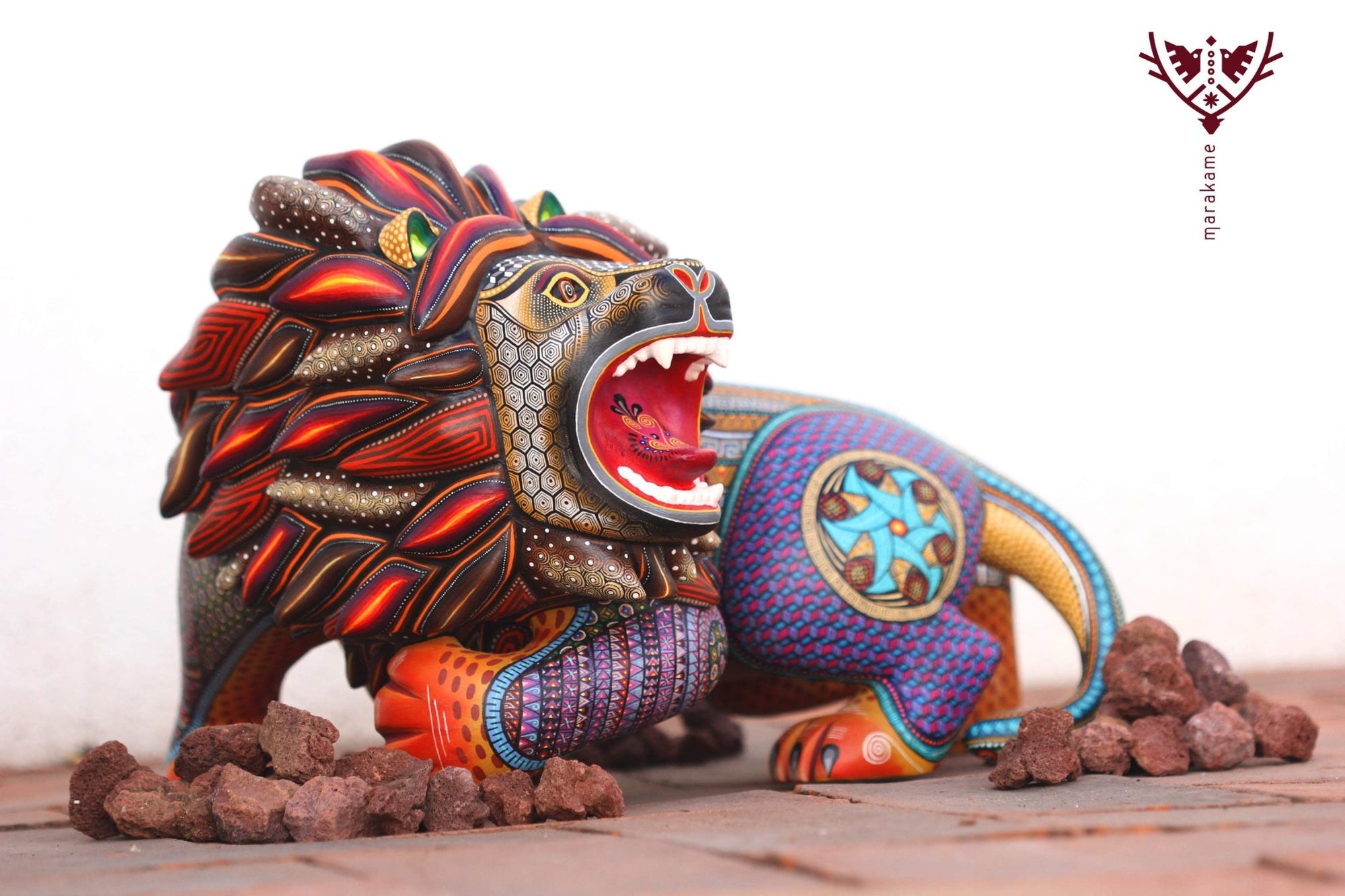 Alebrije - León III - Arte Huichol - Marakame