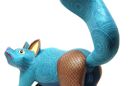 Alebrije - Aqua Raccoon - Art Huichol - Marakame